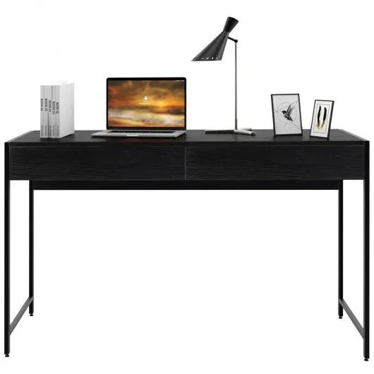 2-Drawer Computer Desk Study Table Home Office Writing Workstation-Black