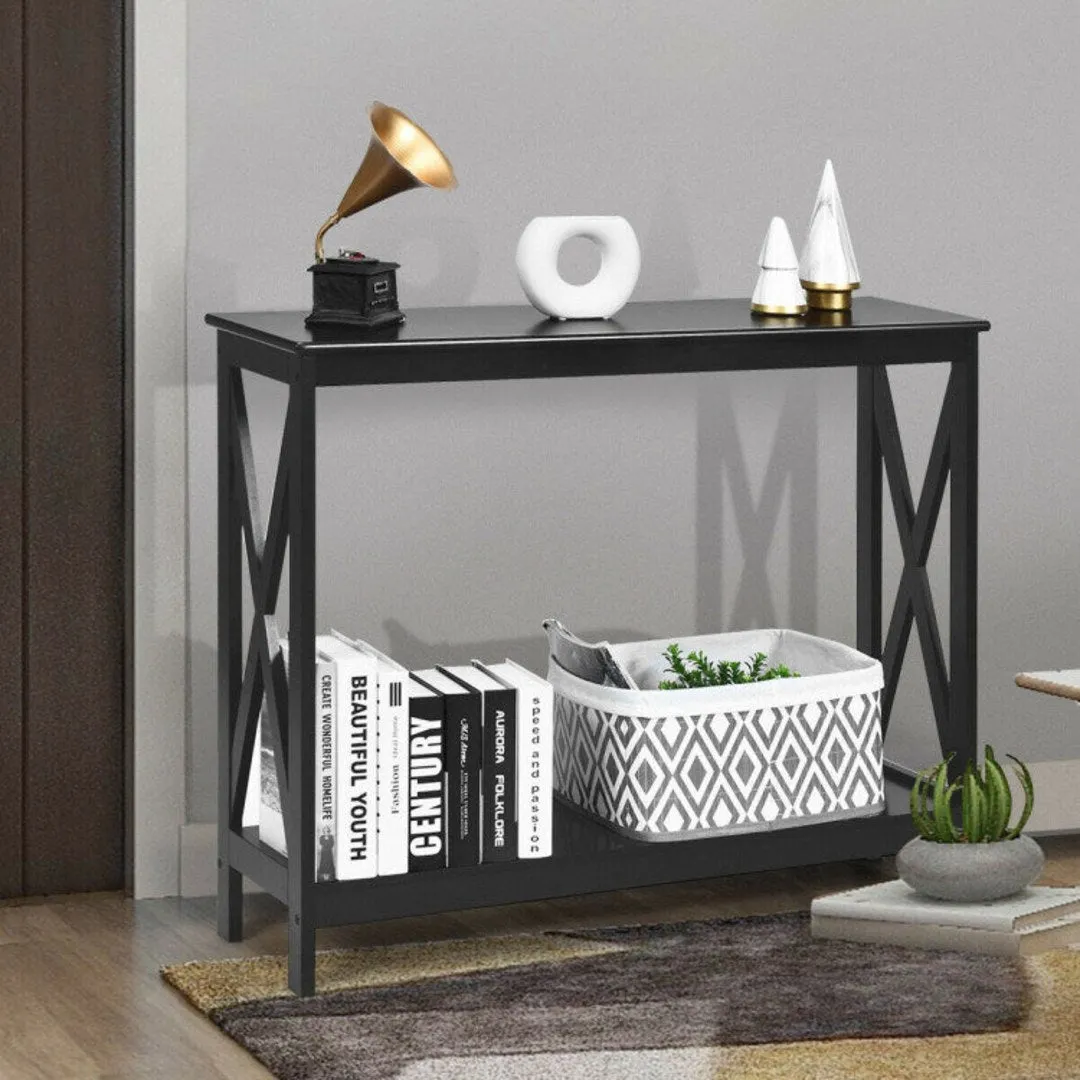 2-Tier Console X-Design Sofa Side Accent Table