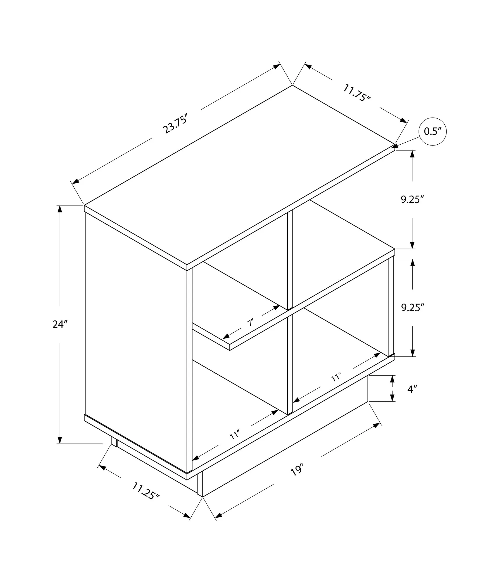 Accent Table - 24"H / Cappuccino