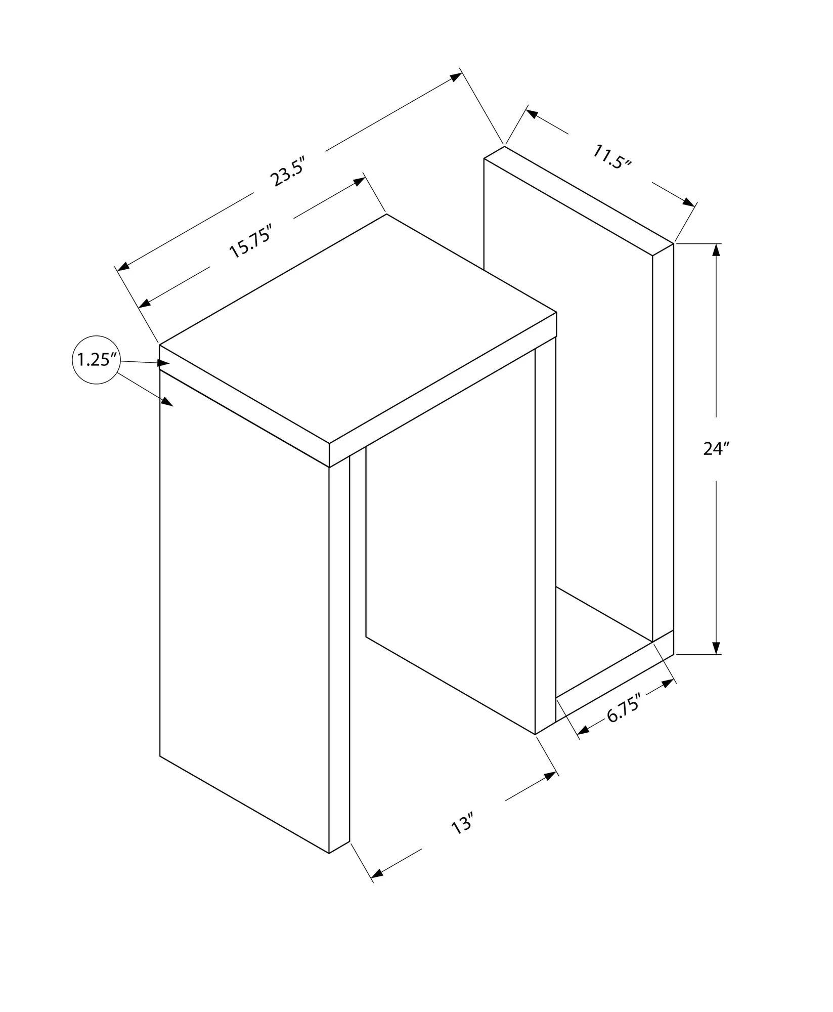 Accent Table - 24"H / Cappuccino