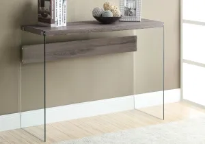 Accent Table - 44"L / Dark Taupe / Tempered Glass