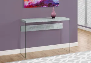 Accent Table - 44"L / Grey Cement / Tempered Glass