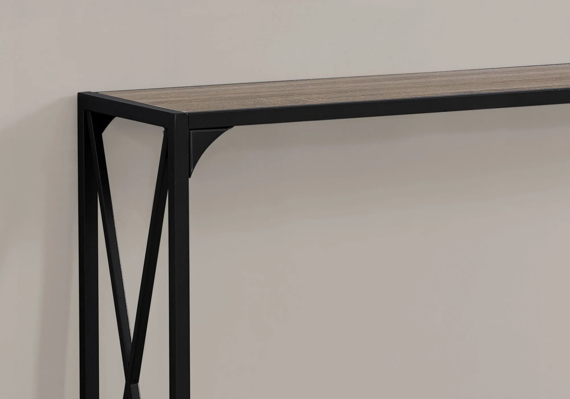 Accent Table - 48"L / Dark Taupe / Black Hall Console