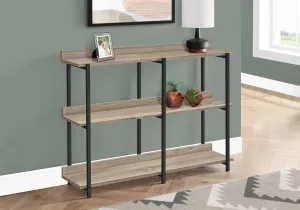 Accent Table - 48"L / Dark Taupe / Black Metal Console