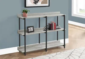 Accent Table - 48"L / Grey / Black Metal Hall Console