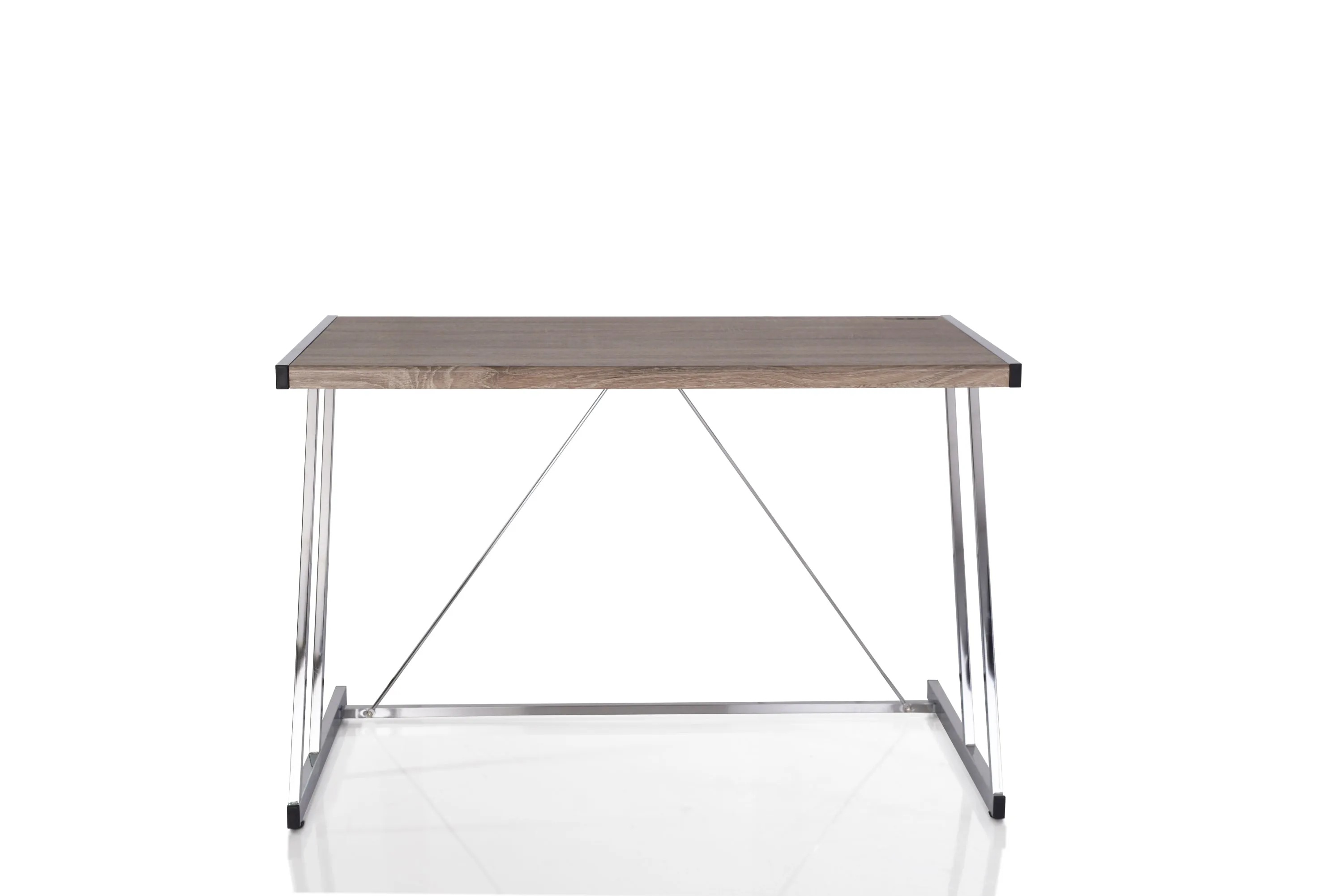 ACME Finis Desk in Weathered Oak & Chrome 92344