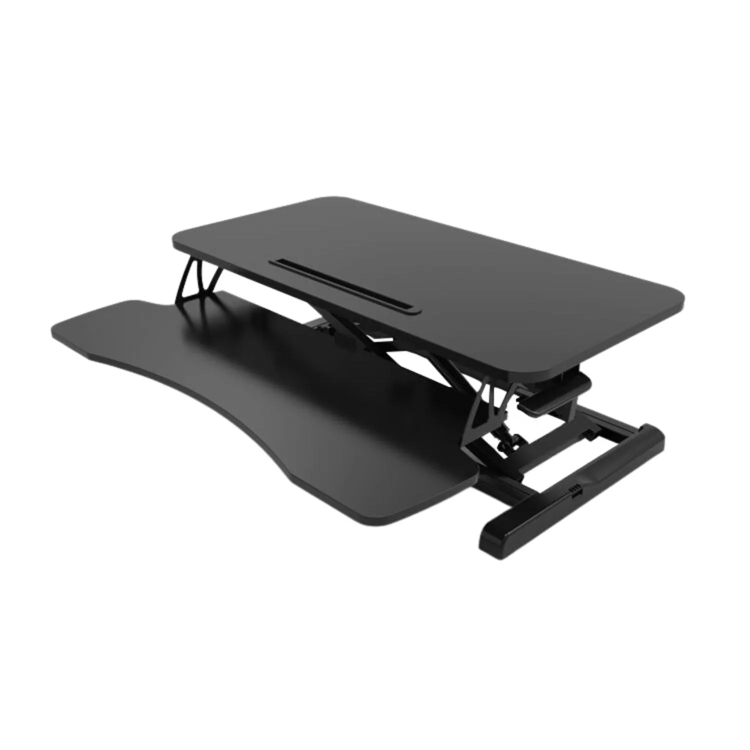 Adjustable Ergonomic Steel Desk Riser, 2-Tier, Black - EKKIO