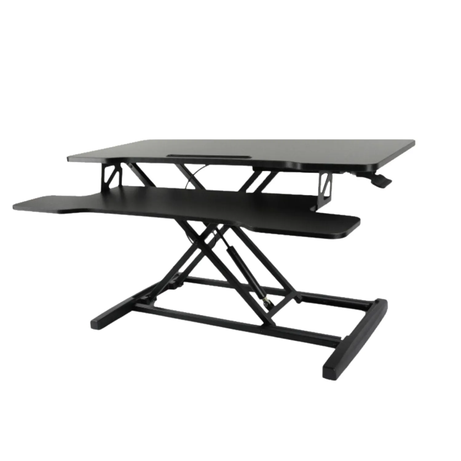 Adjustable Ergonomic Steel Desk Riser, 2-Tier, Black - EKKIO