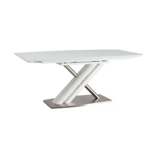 ALZANO 63" White Extendable Dining Table