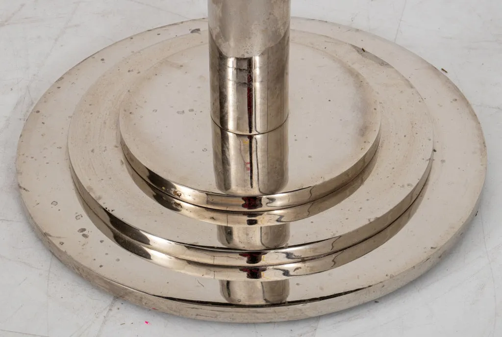 Art Deco Skyscraper Chrome Metal Marble Top Table