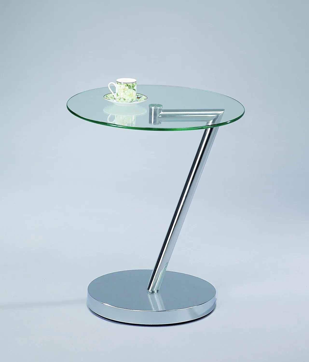 Aspect Round Glass Side Table-Clear