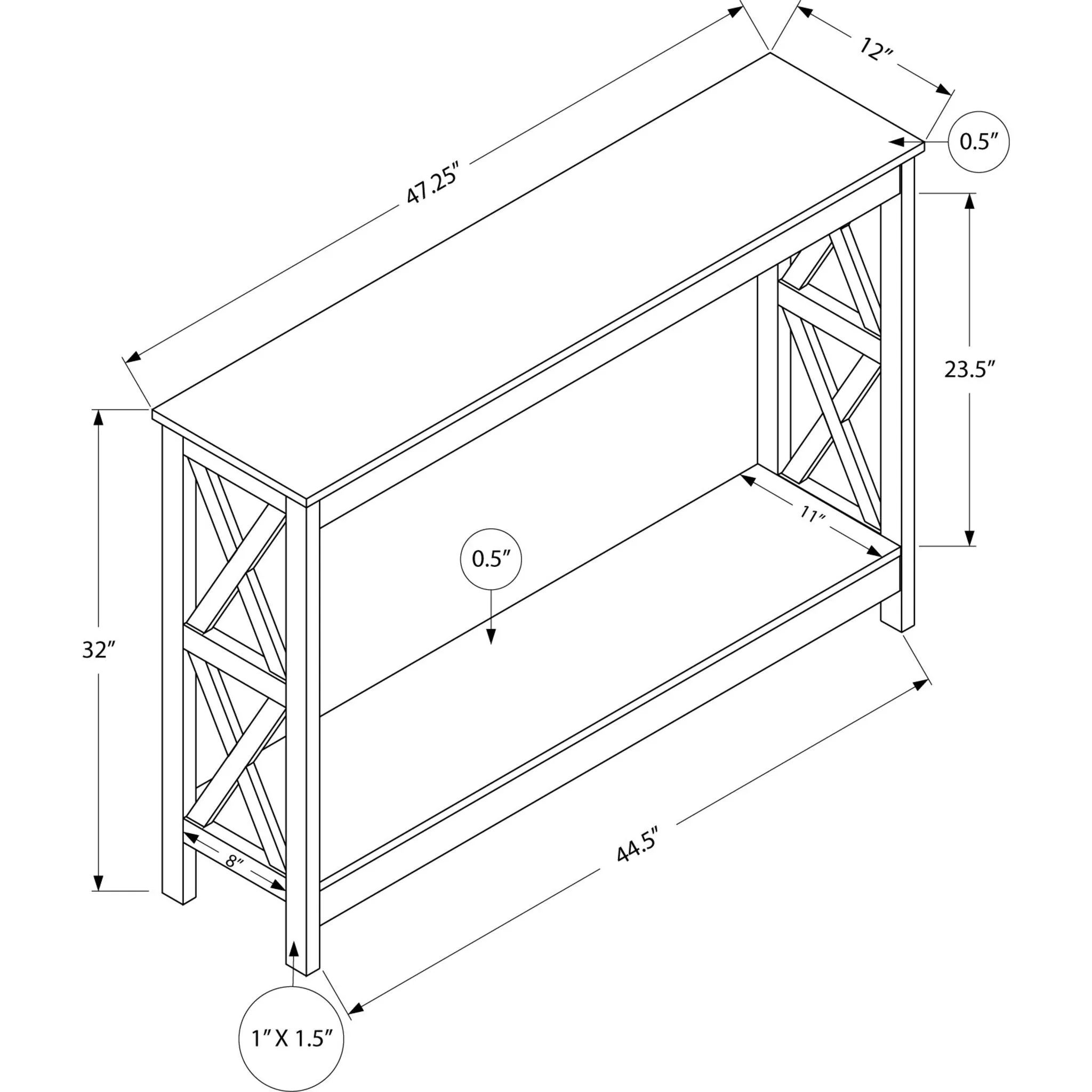 Aster Console Table - Dark Taupe