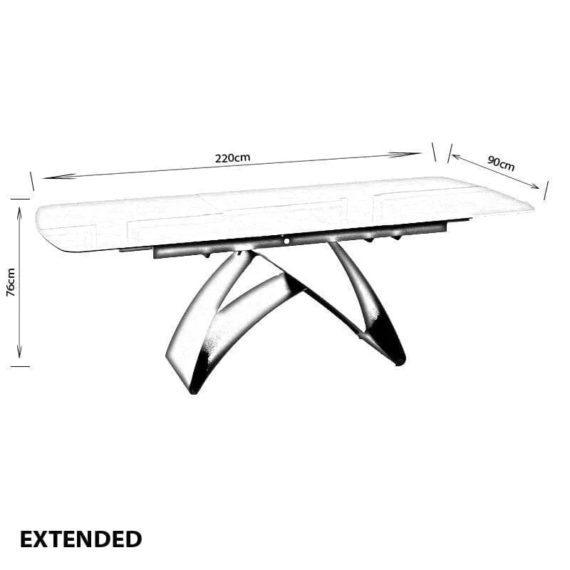 Bari Extending Dining Table - Taupe