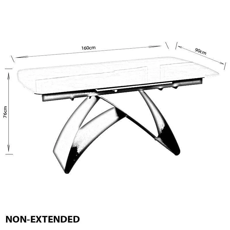 Bari Extending Dining Table - Taupe