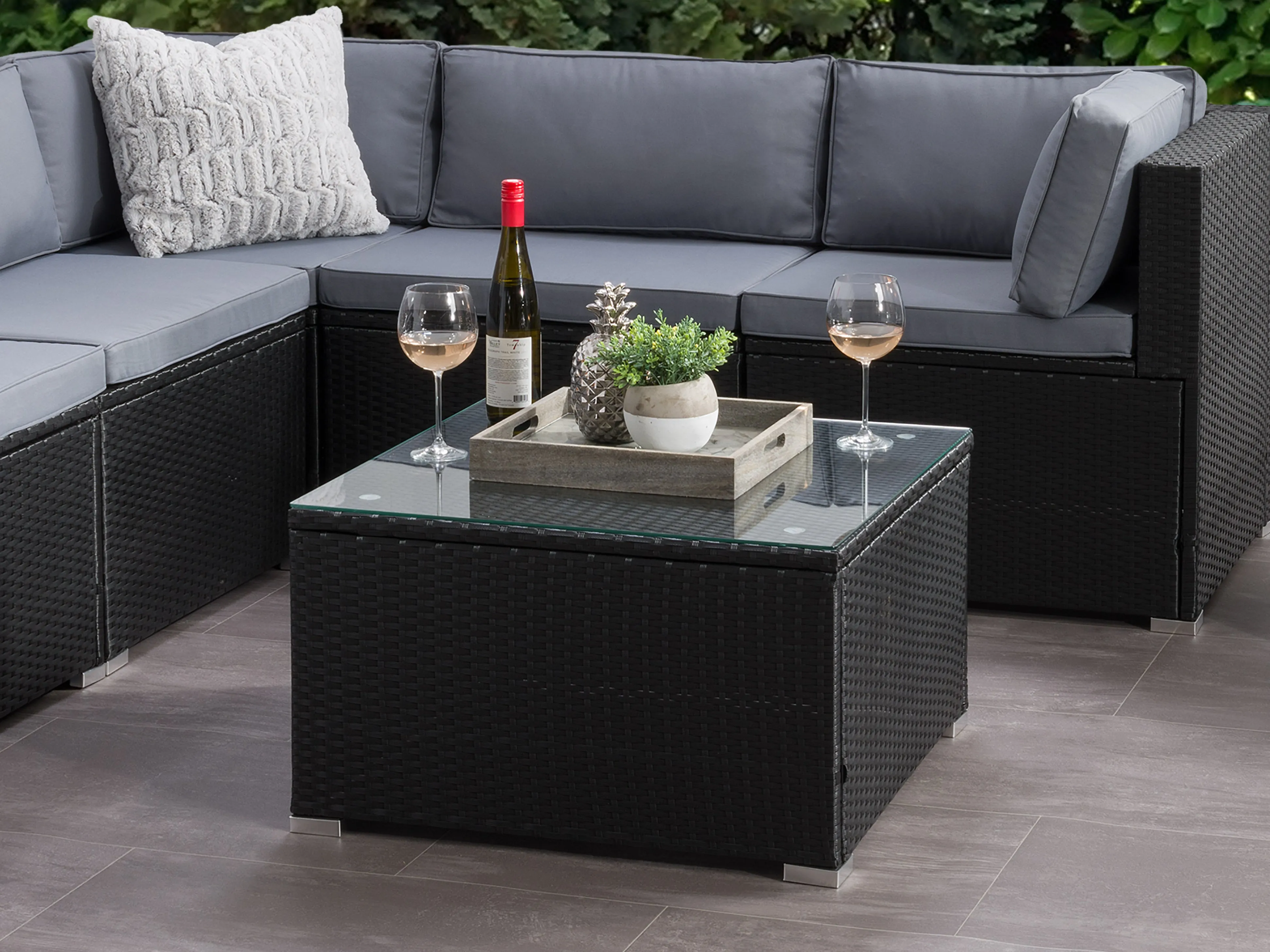 Black Square Outdoor Coffee Table