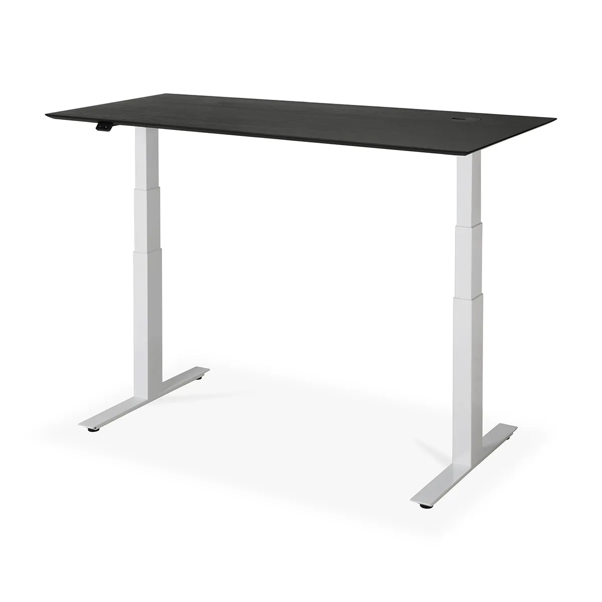 Bok Rectangle Adjustable Desk with Cable management EU (Oak Black, White, 160cm)