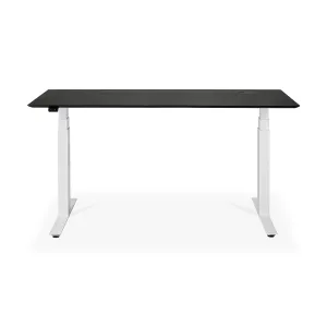 Bok Rectangle Adjustable Desk with Cable management EU (Oak Black, White, 160cm)