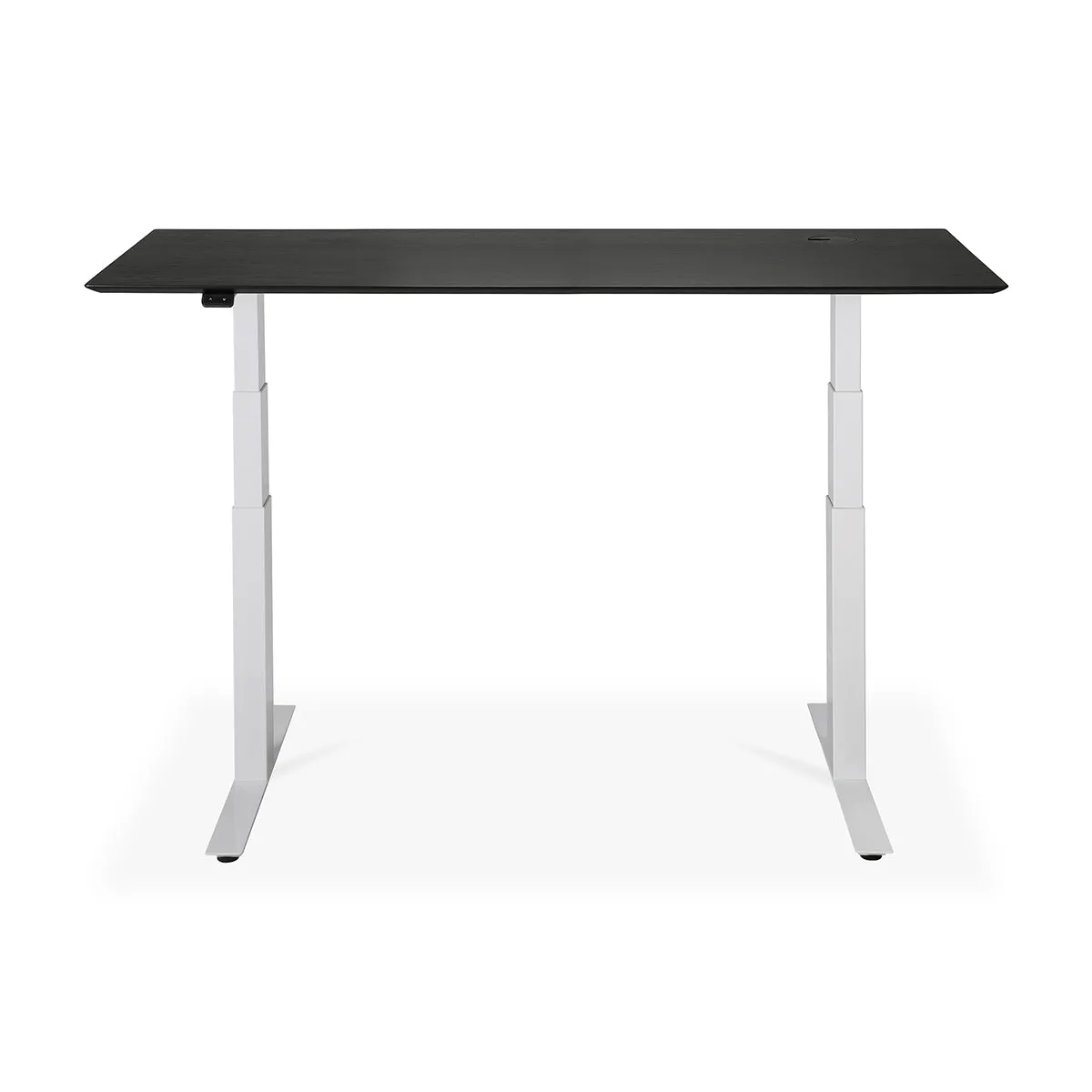 Bok Rectangle Adjustable Desk with Cable management EU (Oak Black, White, 160cm)