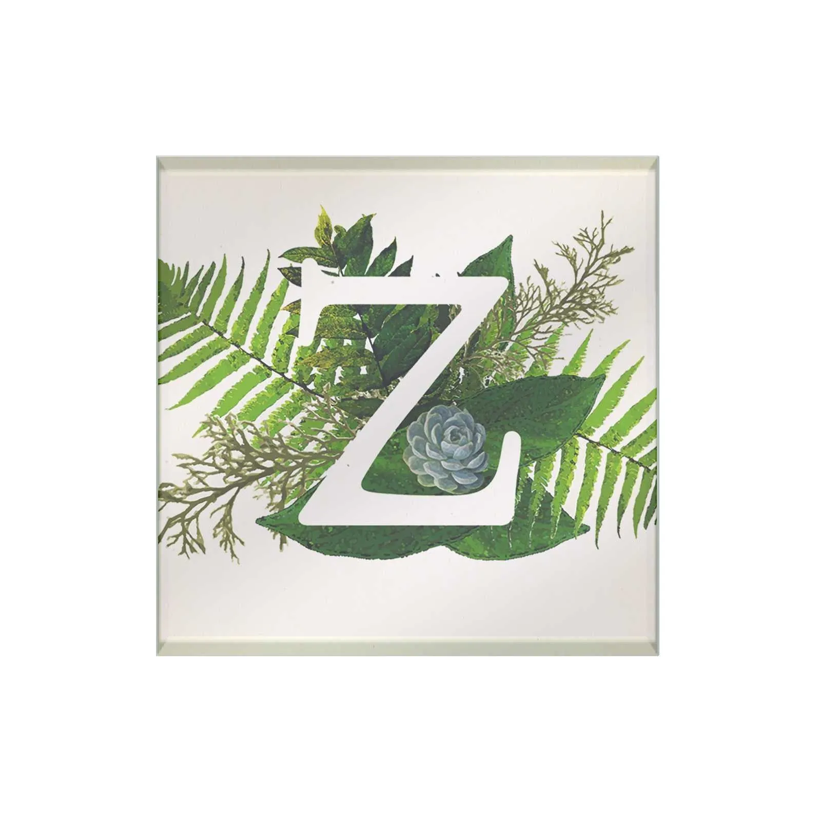 Botanical Monogram Glass Coaster