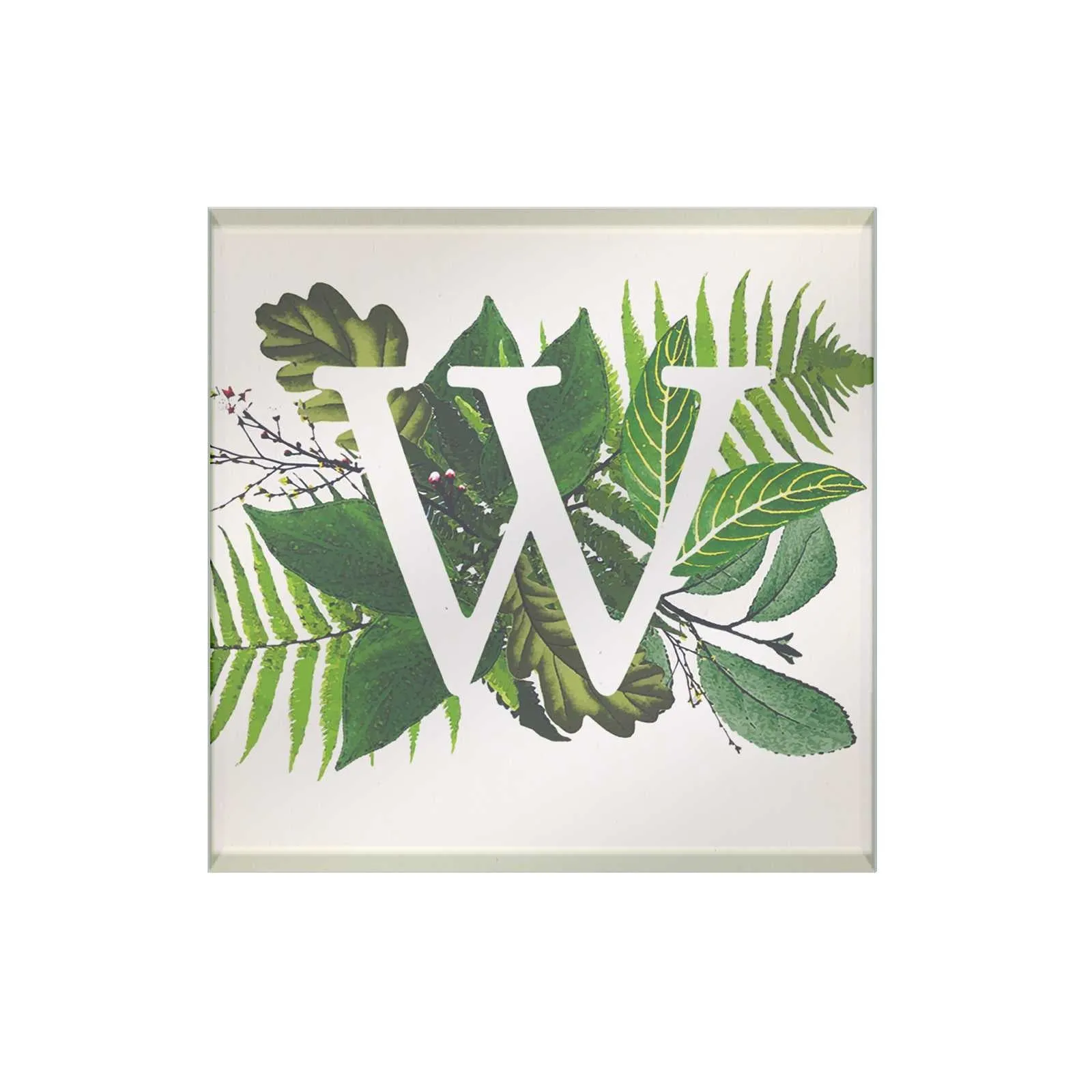 Botanical Monogram Glass Coaster