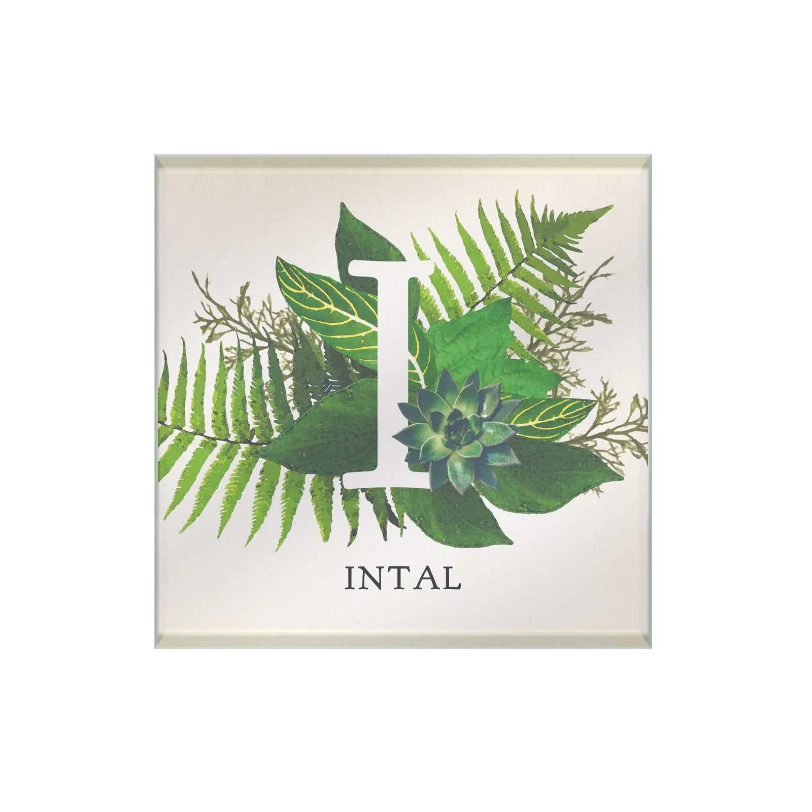 Botanical Monogram Glass Coaster