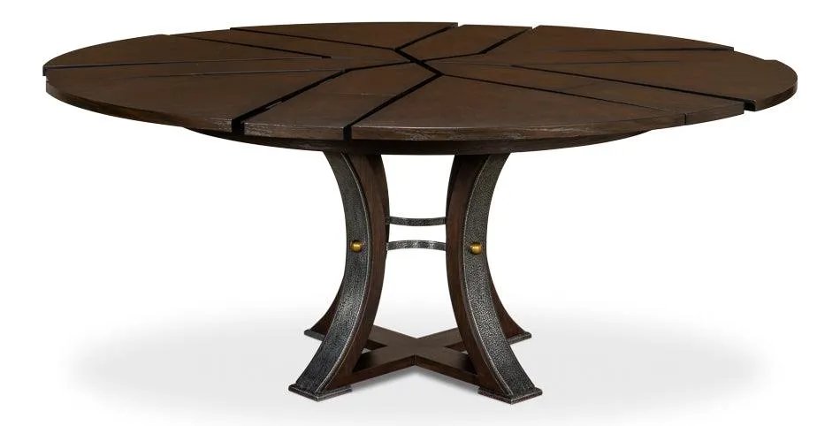 Burnt Brown Tower Jupe Dining Table - 54-70"