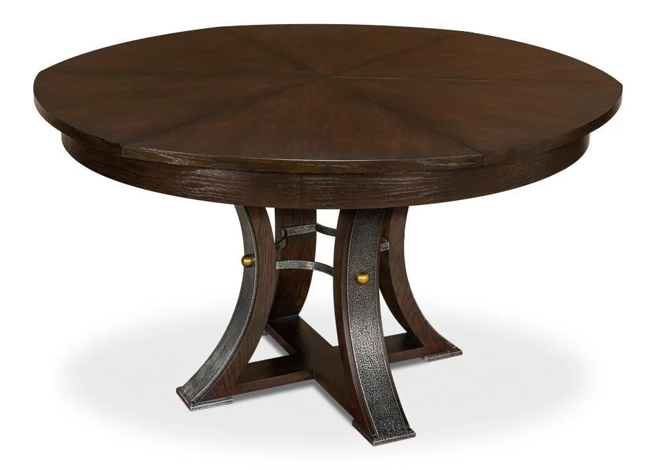 Burnt Brown Tower Jupe Dining Table - 54-70"