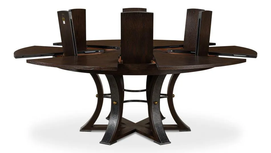 Burnt Brown Tower Jupe Dining Table - 54-70"