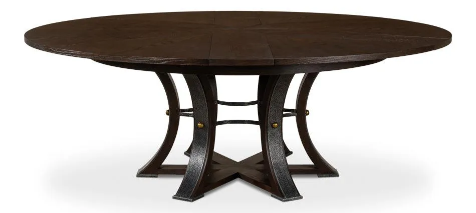 Burnt Brown Tower Jupe Dining Table - 54-70"