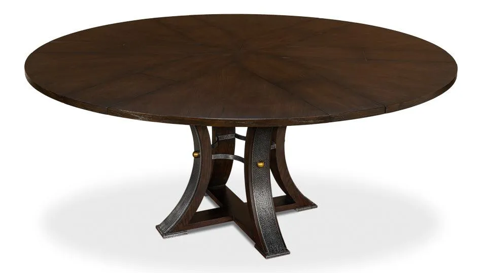 Burnt Brown Tower Jupe Dining Table - 54-70"