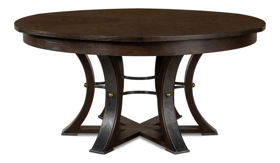 Burnt Brown Tower Jupe Dining Table - 54-70"