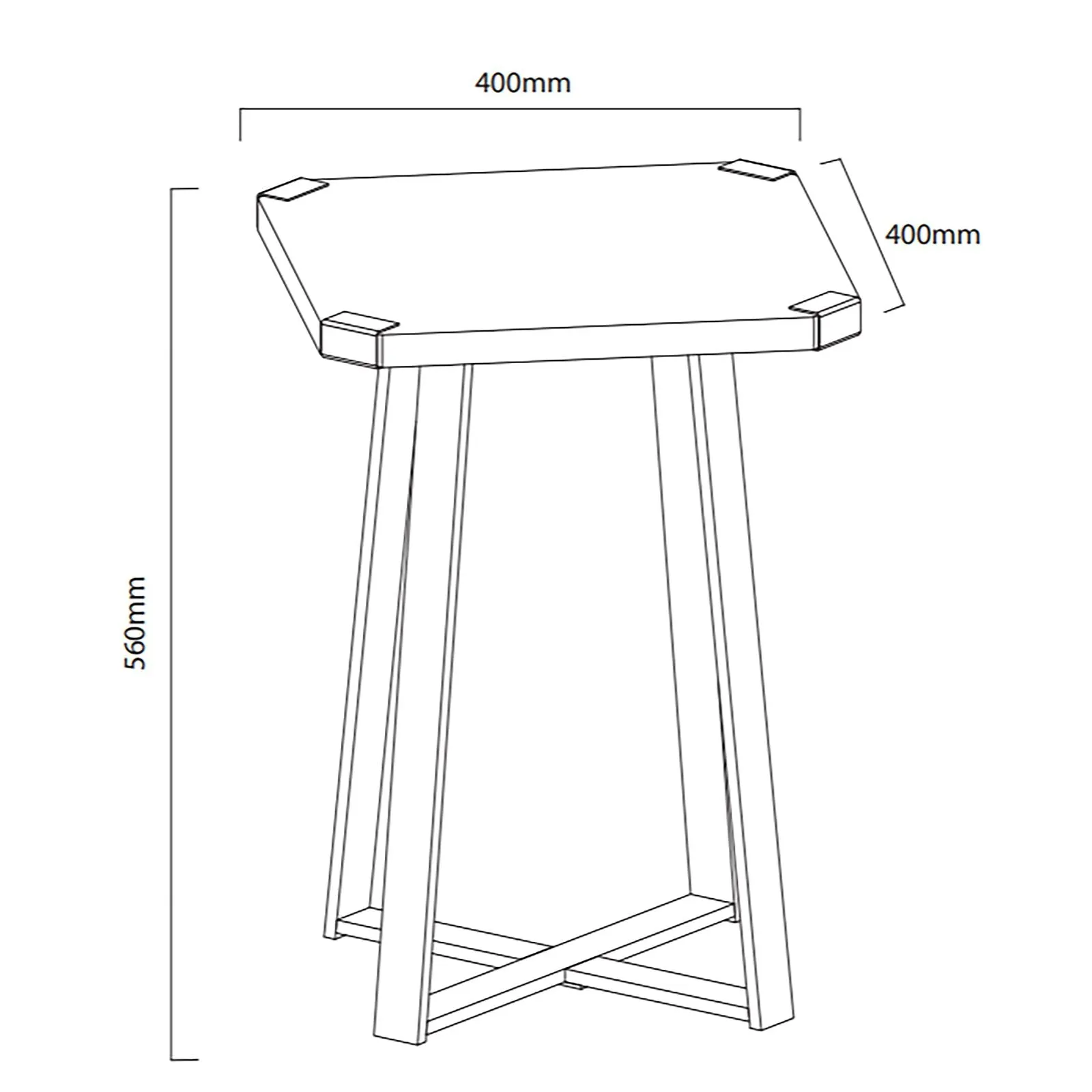 Capri Square End Table - Dark Oak, Black by Criterion™