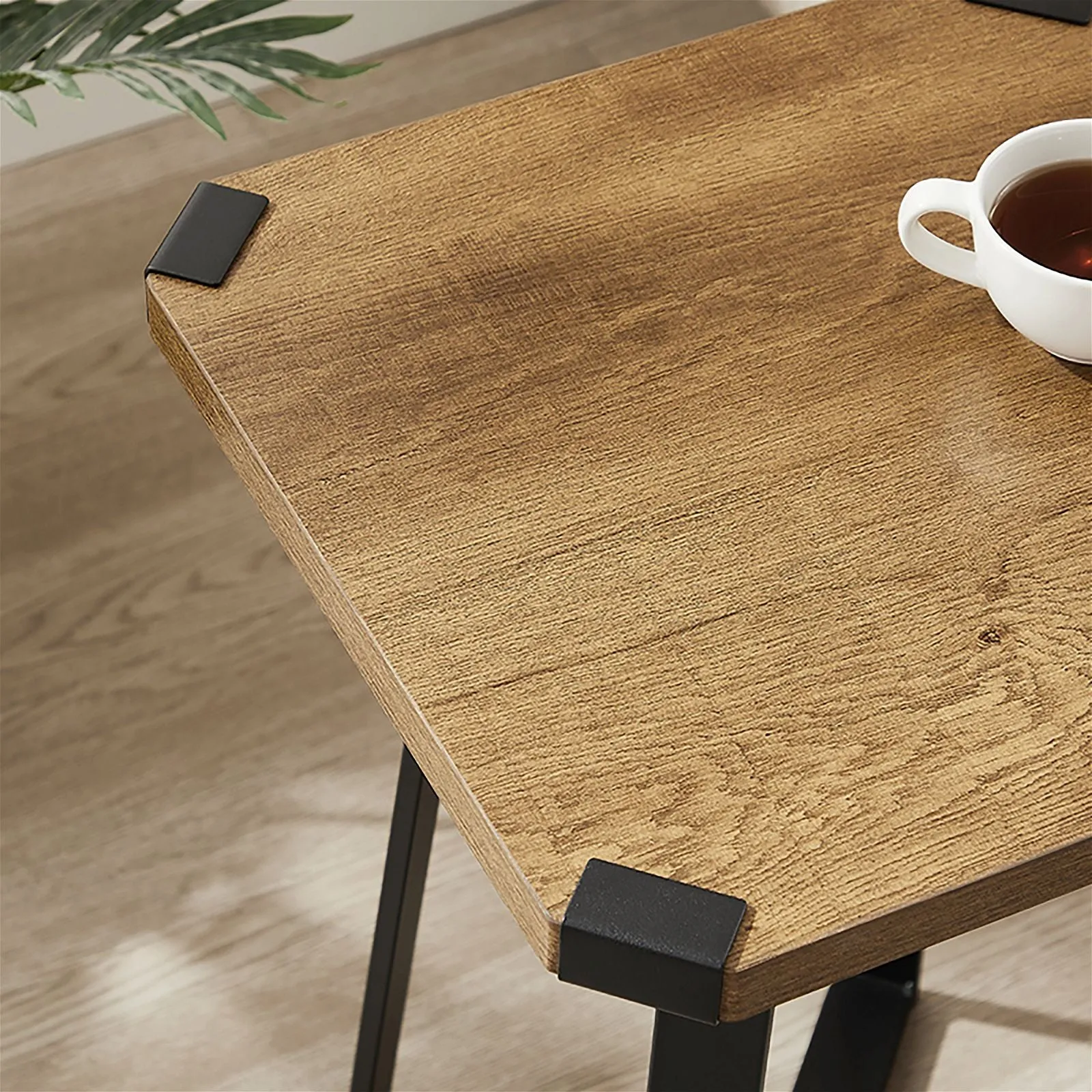 Capri Square End Table - Dark Oak, Black by Criterion™