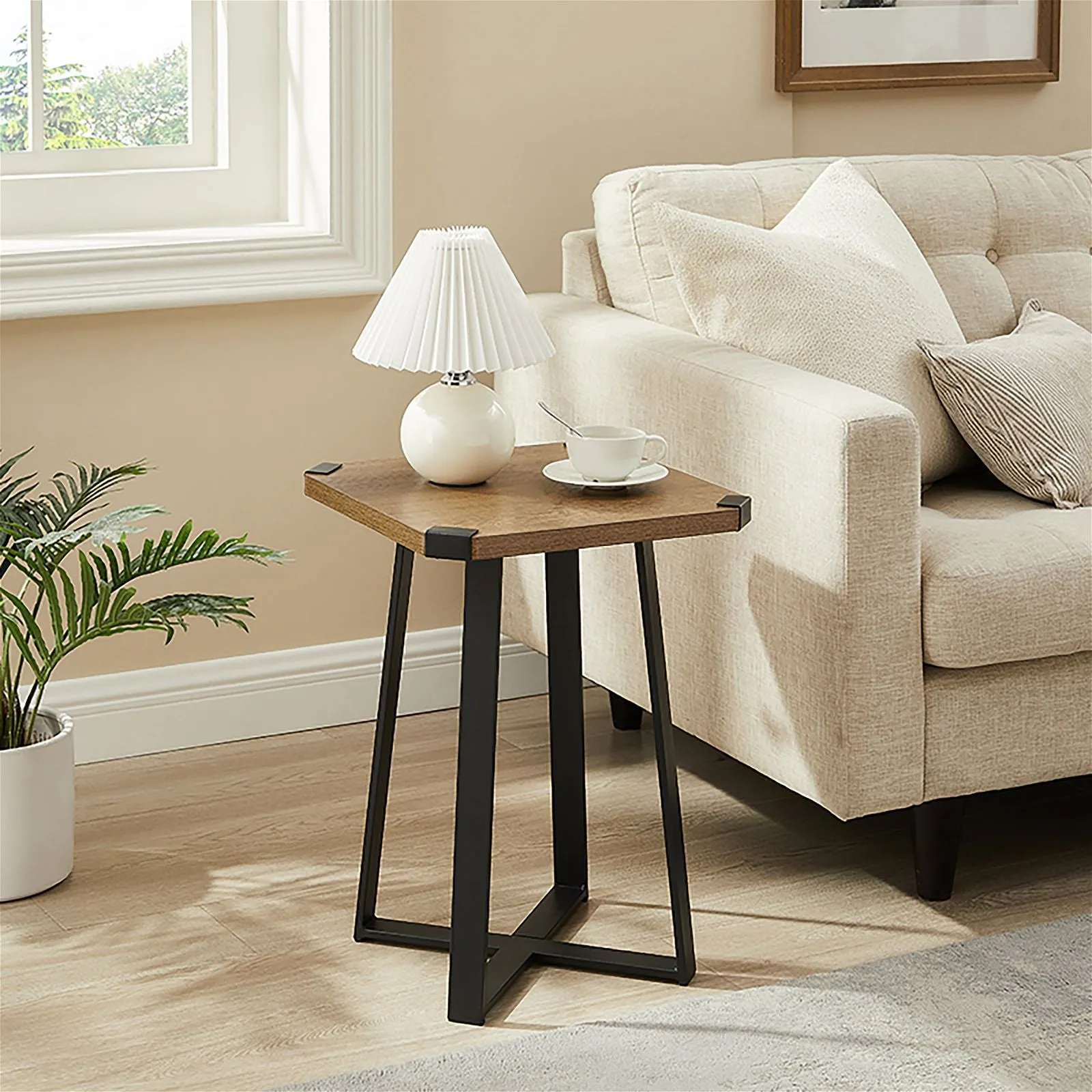 Capri Square End Table - Dark Oak, Black by Criterion™