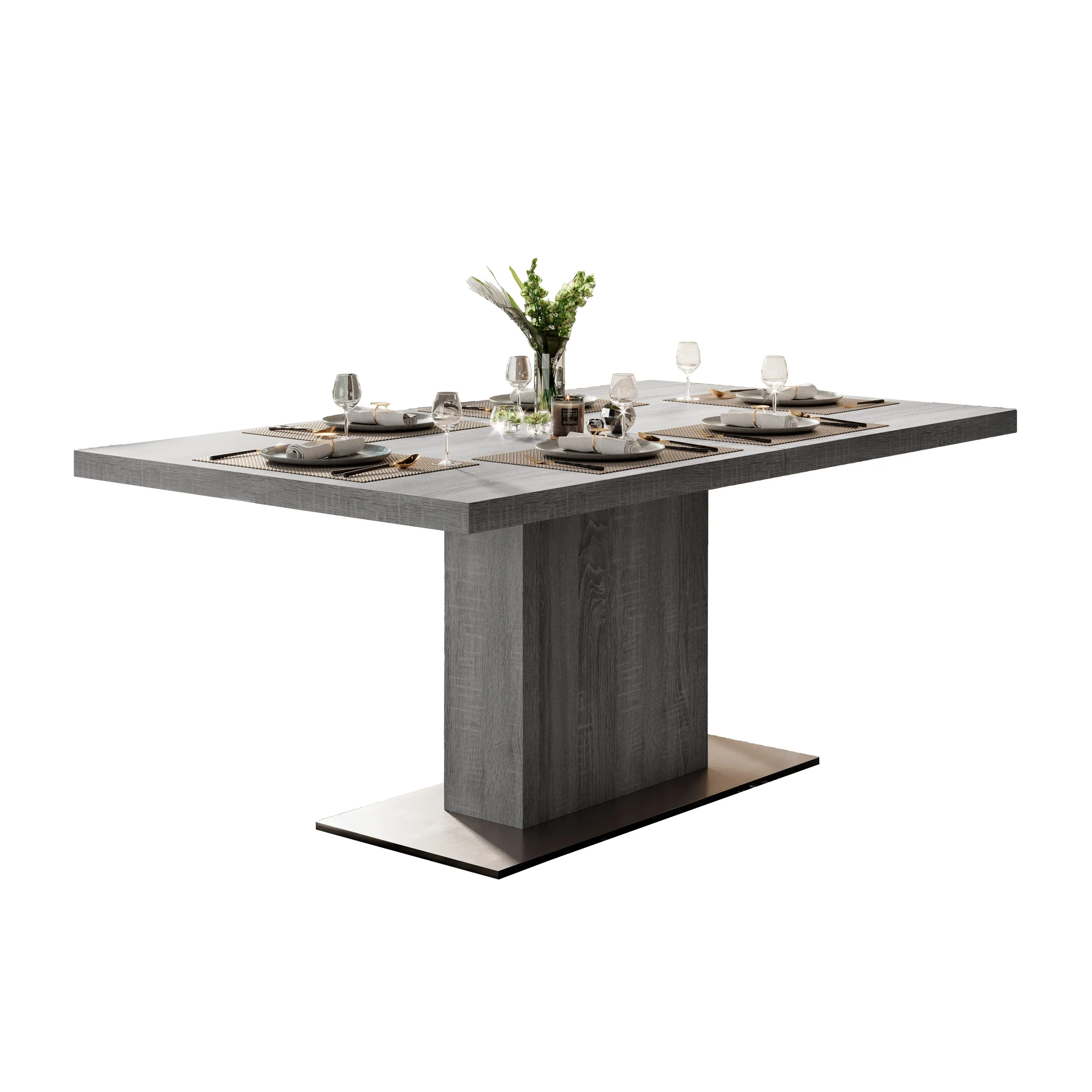 Cartier 71" Gray Extendable Dining Table