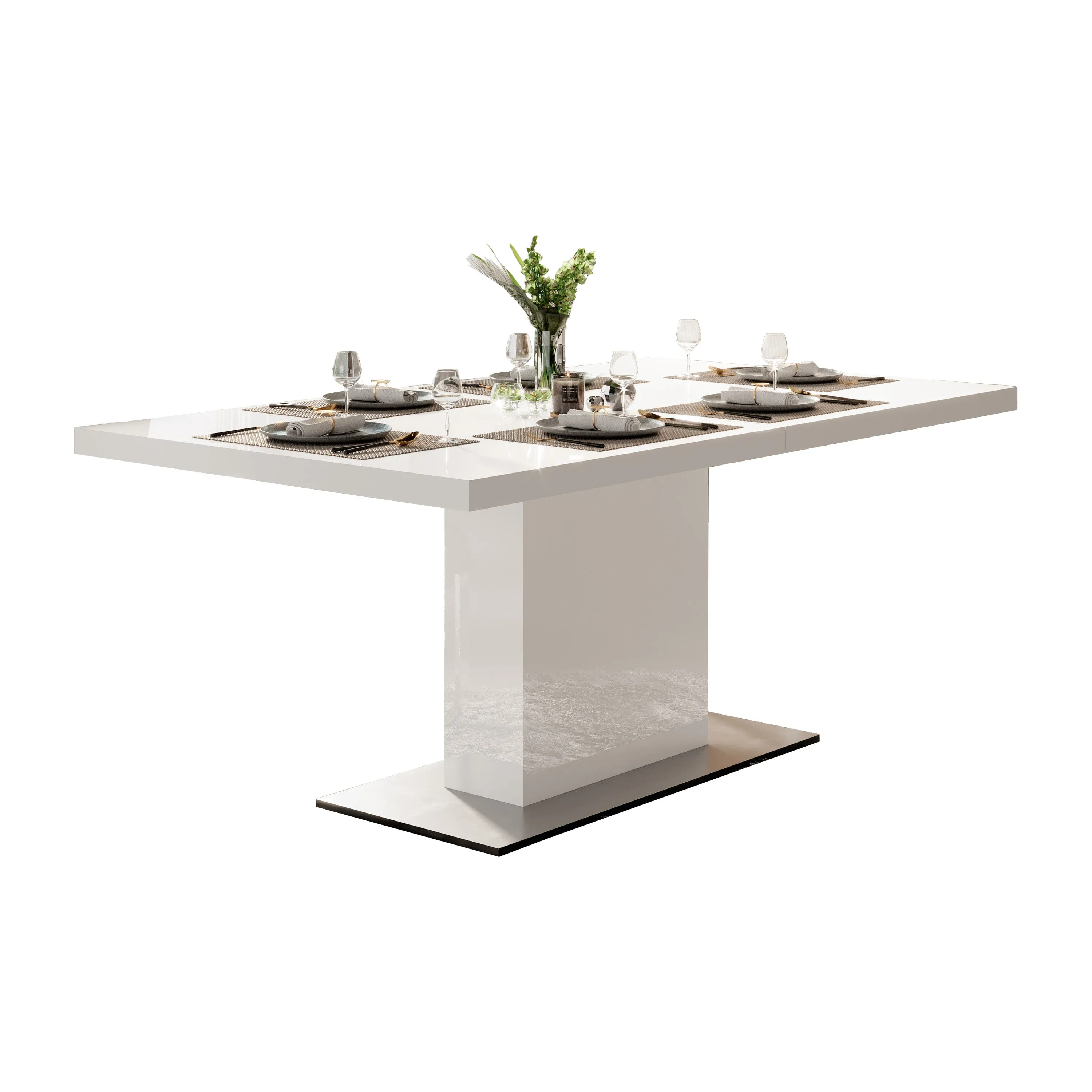 Cartier 71" White Extendable Dining Table