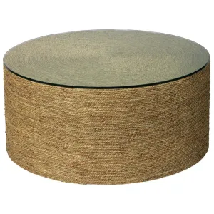 Coastal Style Natural Seagrass Round Harbor Coffee Table