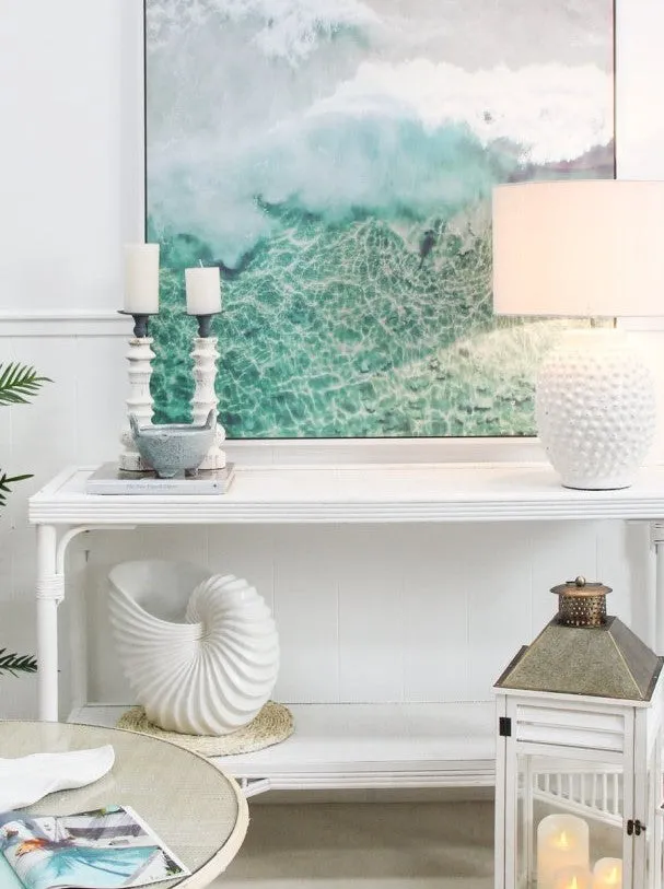 Coastal White Console Table