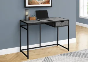 Computer Desk - 42"L / Grey Stone-Look / Black Metal