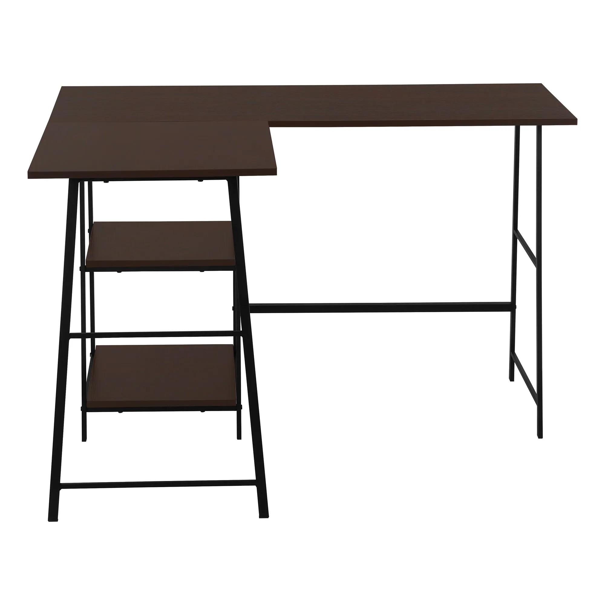 Computer Desk - 48"L / Espresso Top / Black Metal Corner