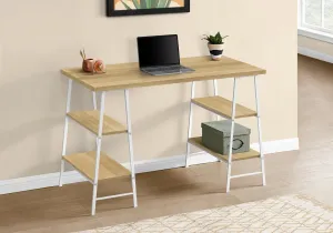 Computer Desk - 48"L / Natural / White Metal