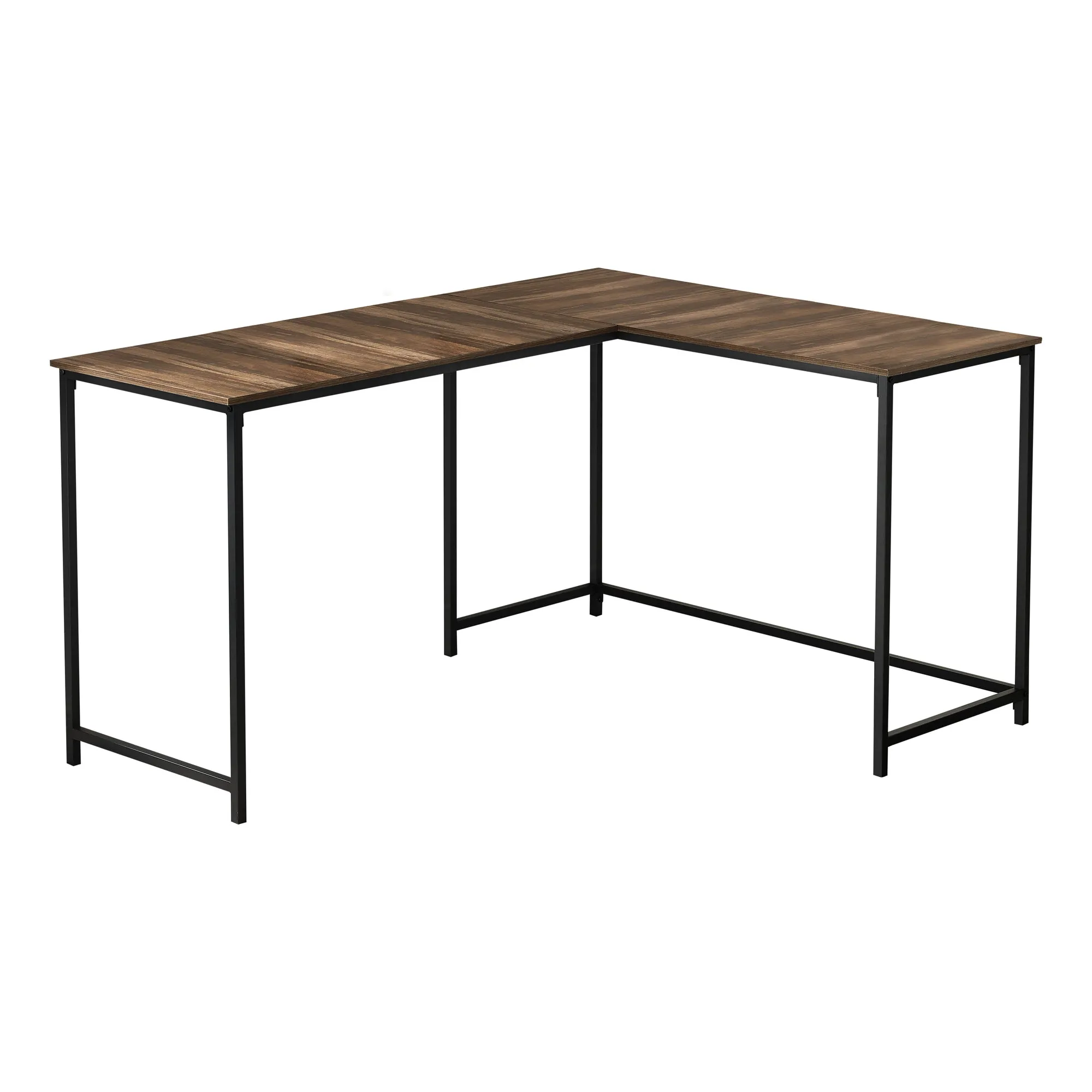 Computer Desk - 58"L/ Brown Reclaimed/ Black Metal Corner