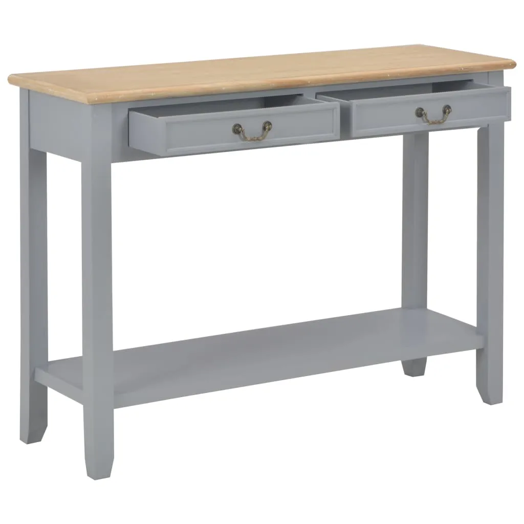 Console Table Grey 110x35x80 cm Wood