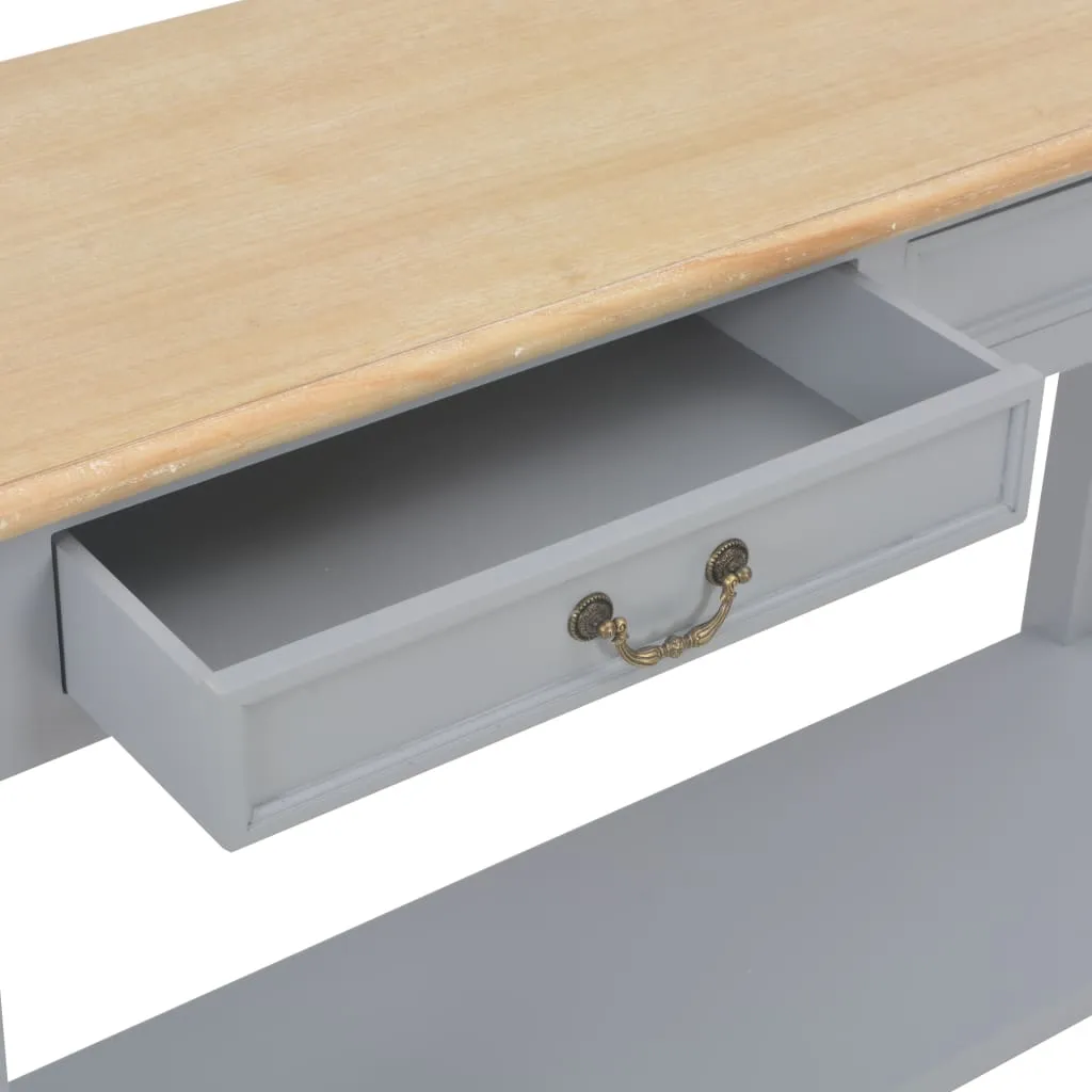 Console Table Grey 110x35x80 cm Wood