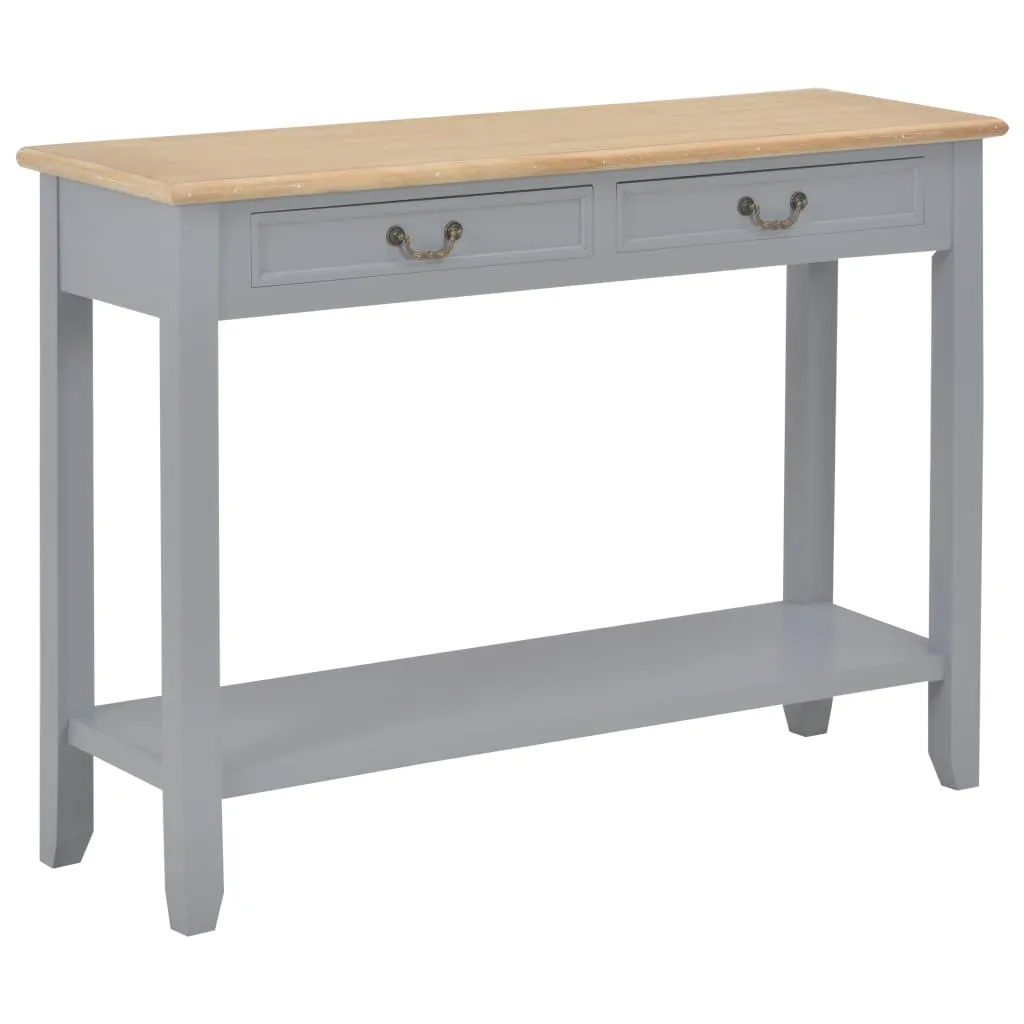 Console Table Grey 110x35x80 cm Wood