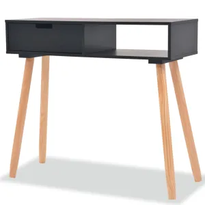 Console Table Solid Pinewood 80x30x72 cm Black