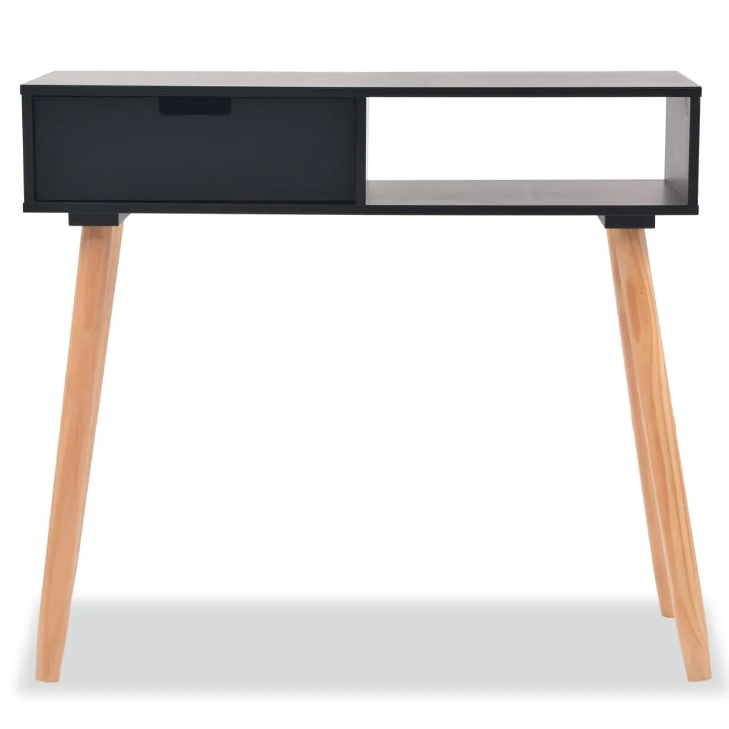 Console Table Solid Pinewood 80x30x72 cm Black