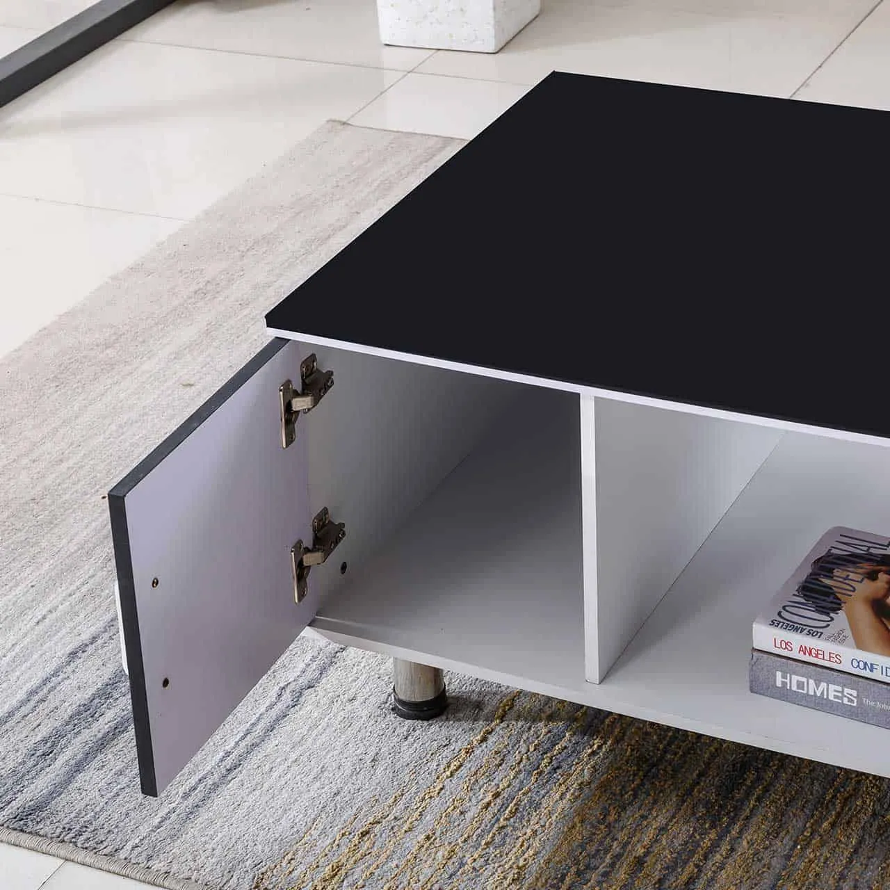 Contempory Coffee Table – White   Black CT218