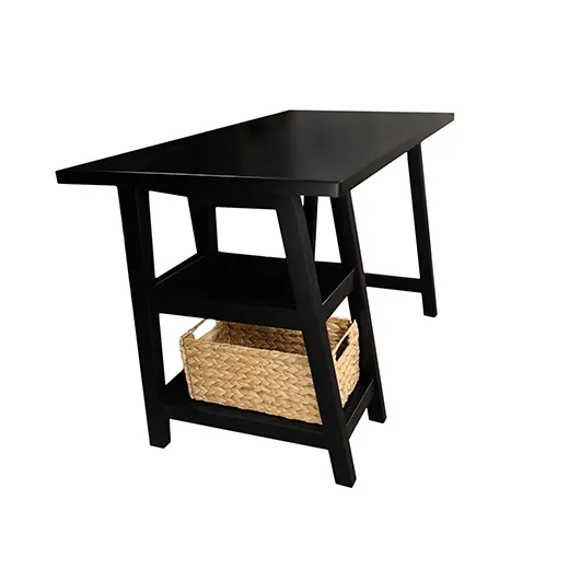 Cottage Desk with woven basket (WH-TB301)