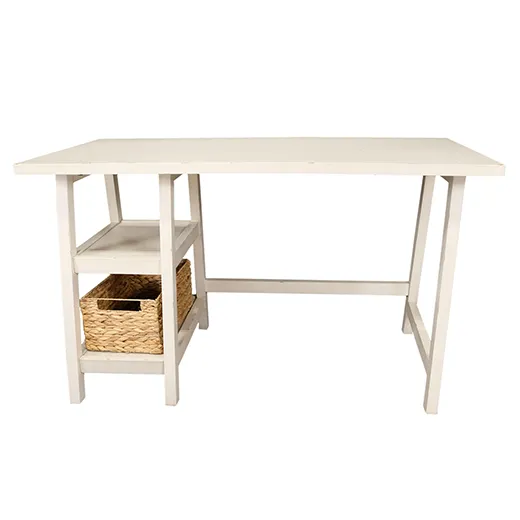 Cottage Desk with woven basket (WH-TB301)